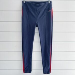 Tommy Hilfiger Sport Women's Side Stripe LOGO Leggings Size M Blue Red White